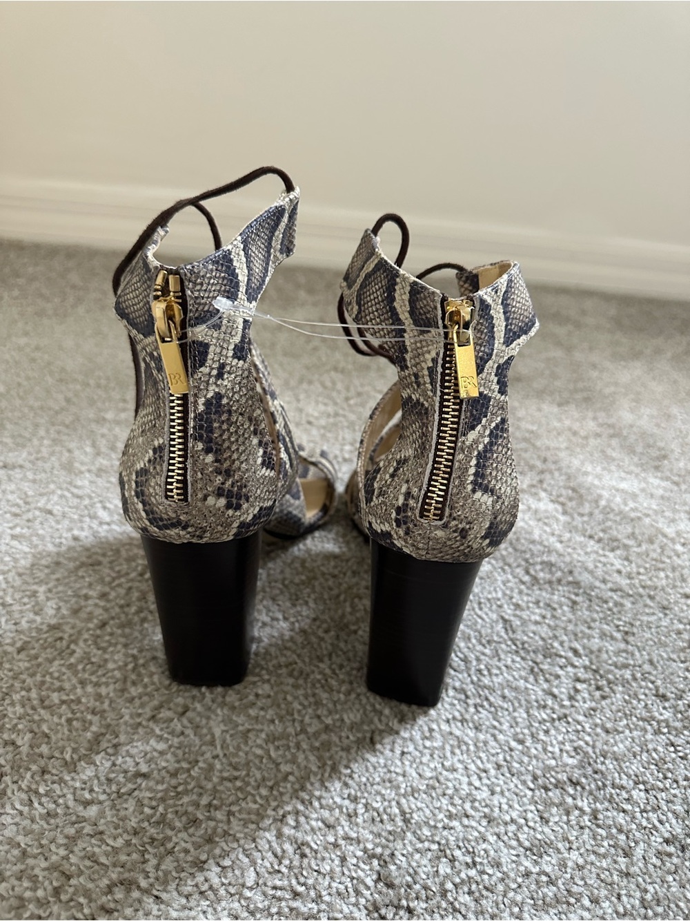 Banana Republic Python-Print Leather Block Heel Gladiator Sandals - Picture 6 of 11